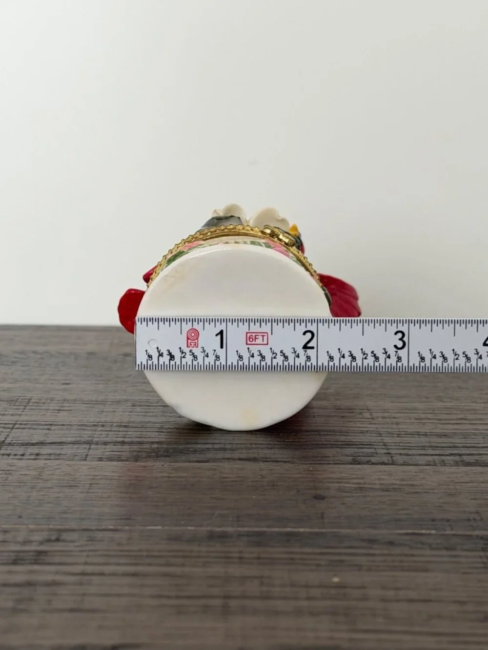 Vintage Cardinal Bird Trinket Box Porcelain Hinged Jewelry Box‎ Cottagecore